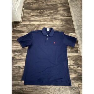 Brooks Brothers Polo Shirt Mens Medium Blue Performance Cotton Logo 595